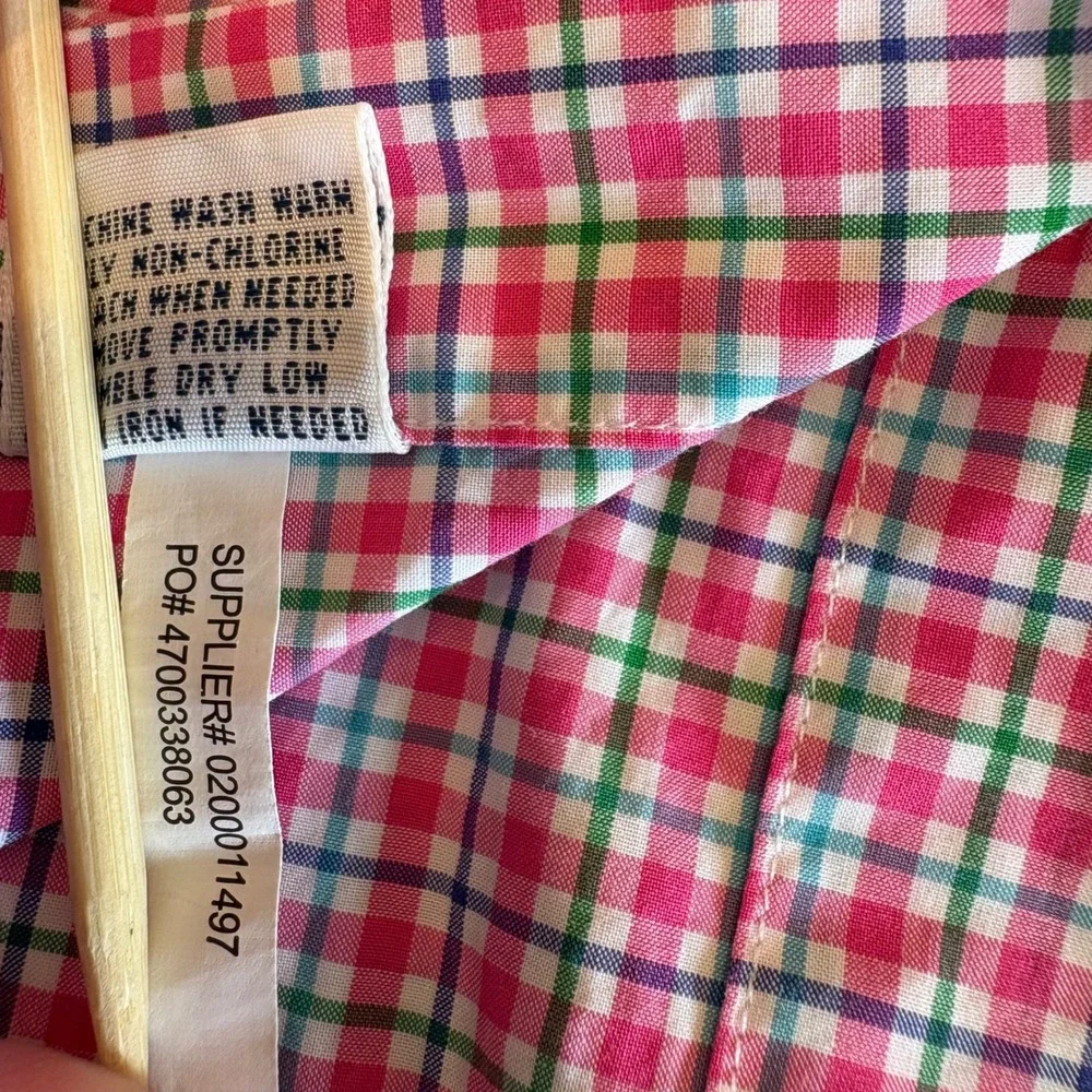 Polo Ralph Lauren Mens XXL Slim Fit Plaid Button Down Shirt‎ Pink Green Blue